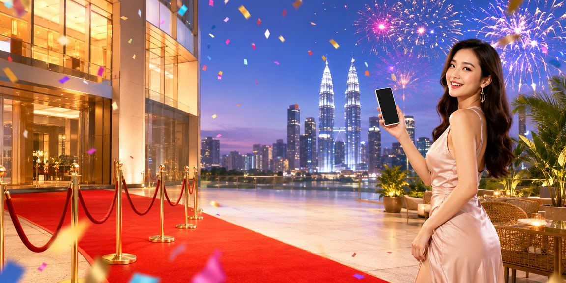Pengguna di Kuala Lumpur log masuk ke akaun s1000 dengan mudah menggunakan telefon pintar